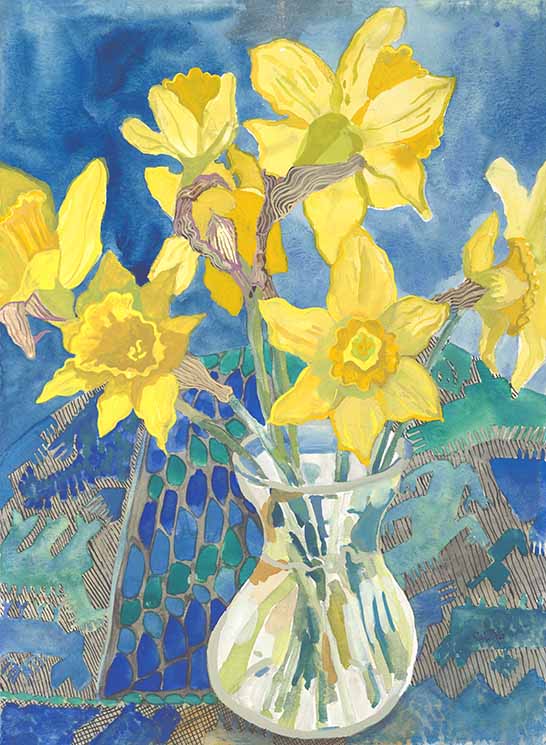 'Daffodils on Guatemalan Cloth' | Giclée Print