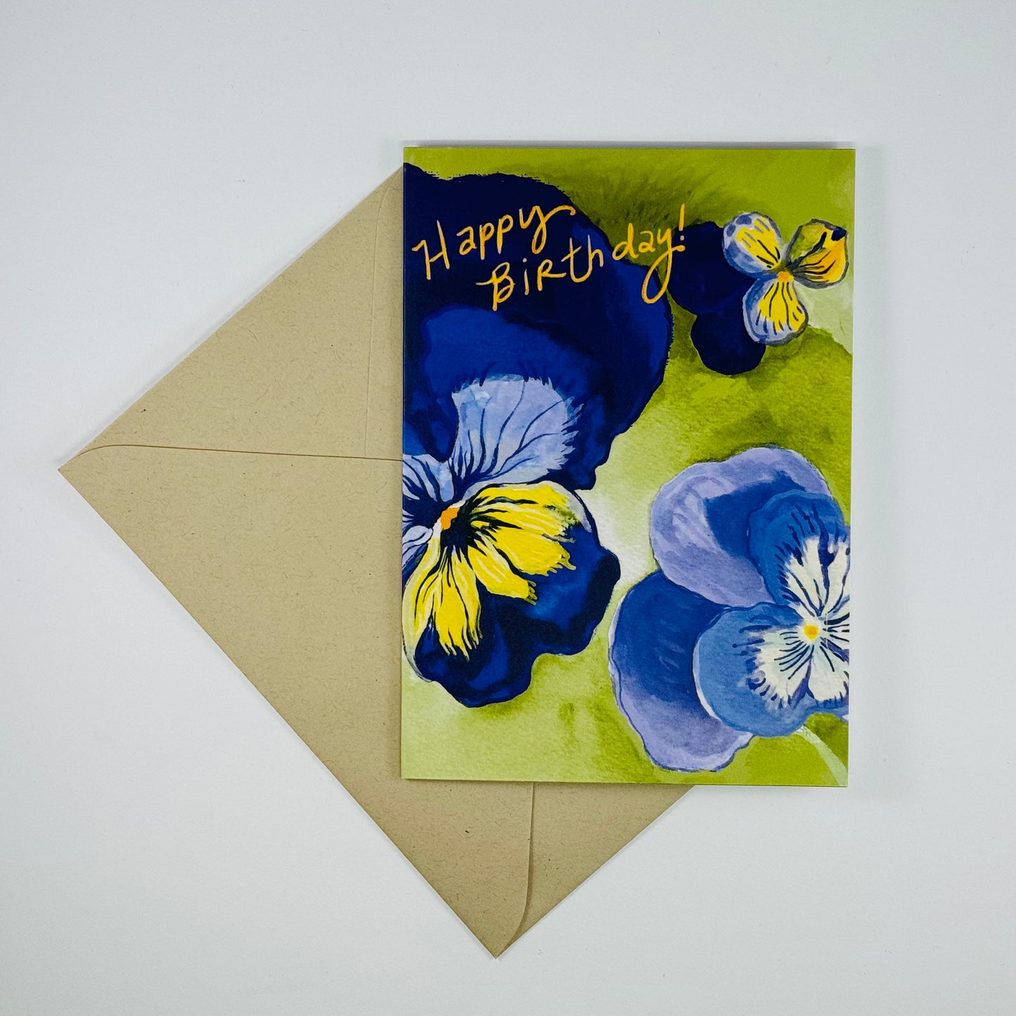 'Happy Birthday!' Pansies & Violas greeting card