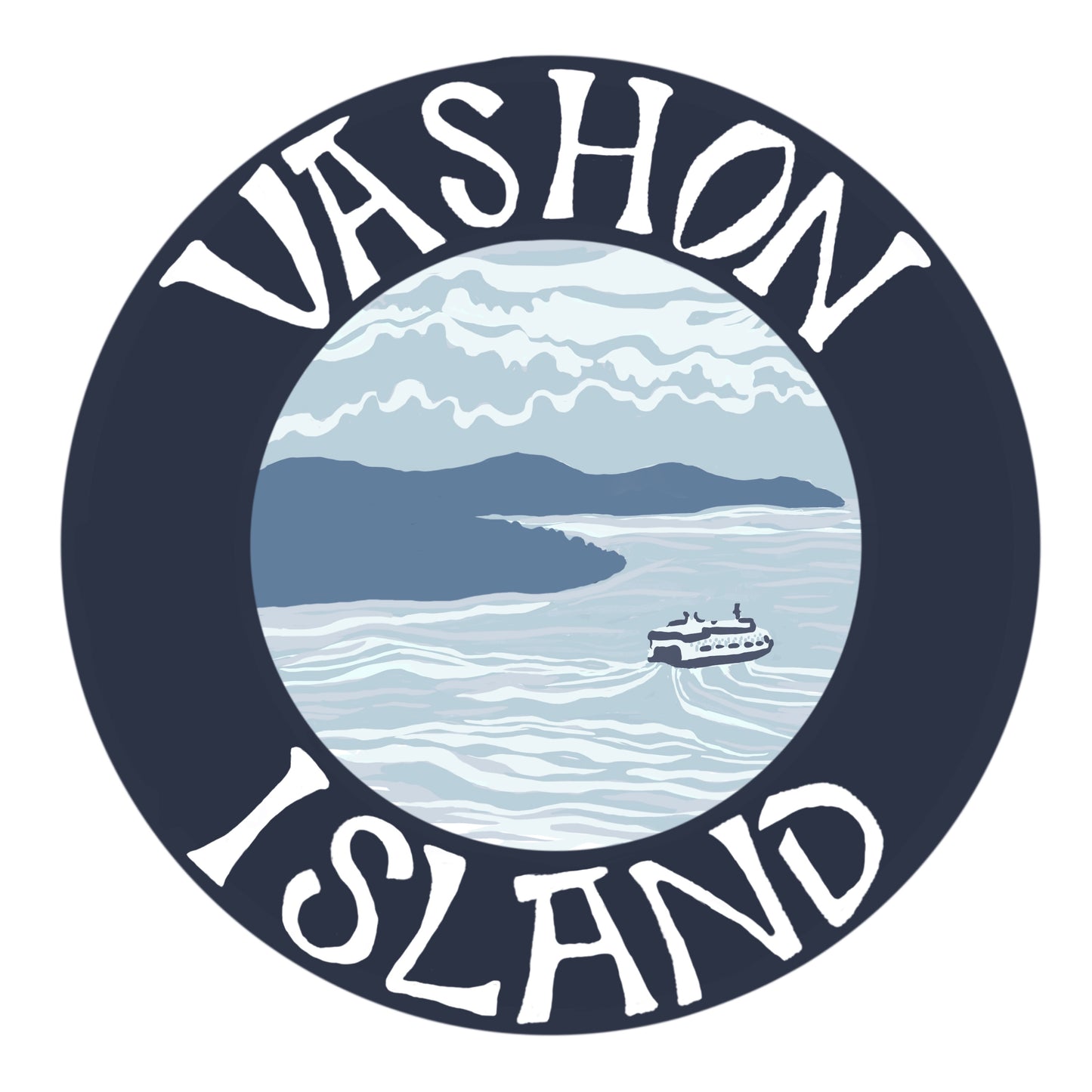 Vashon Island 'Ferry & Island' Sticker
