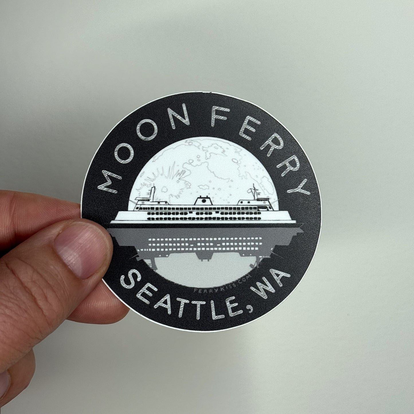 'Moon Ferry' Seattle, WA Sticker