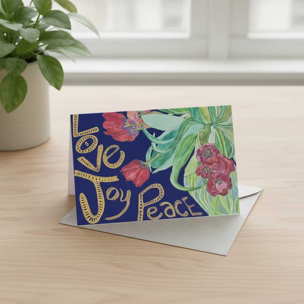 Winter Holiday Art Card Set — 4 Hand-Painted Watercolor Cards | Pacific Northwest Nature Cards | Seasonal Greeting Card Pack