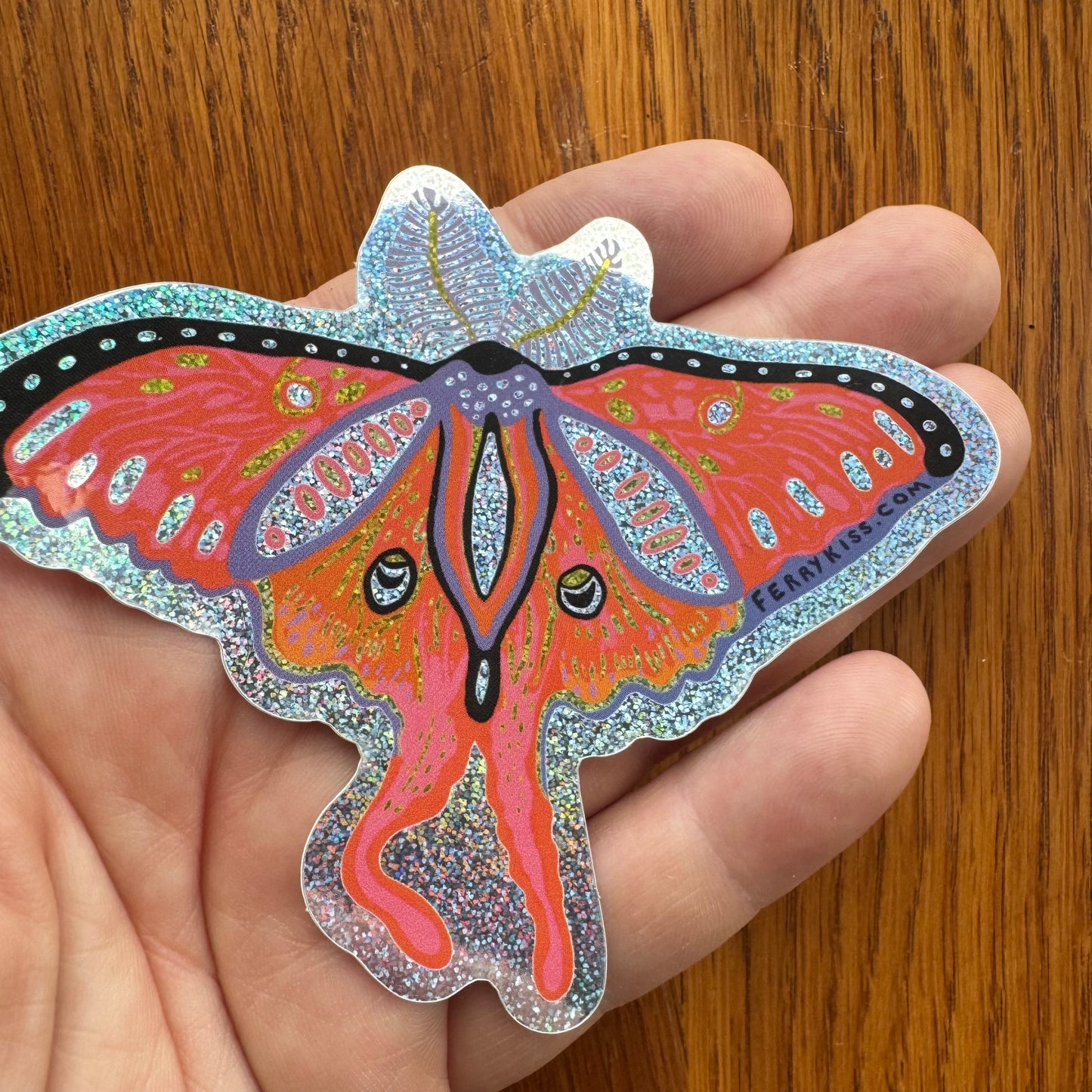 'Gypsy Moth' Sticker - in glitter or matte