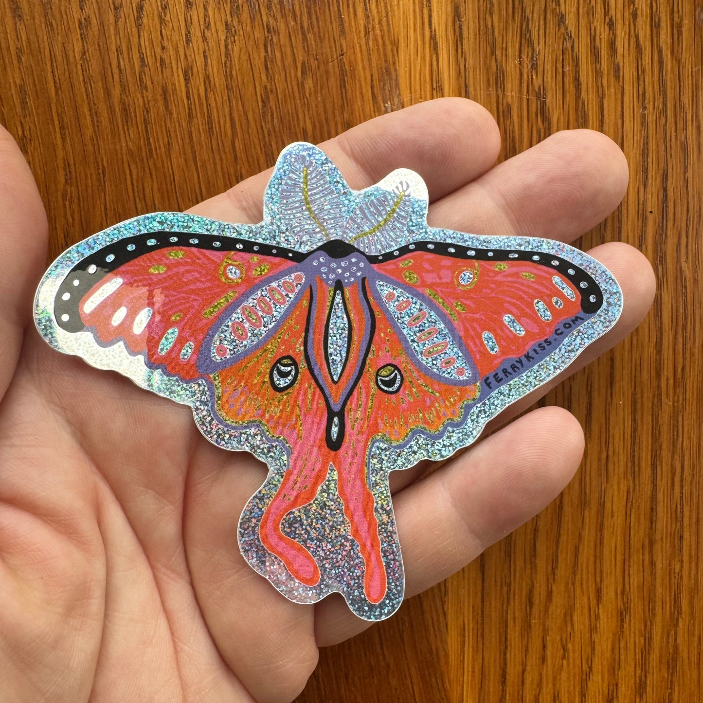 'Gypsy Moth' Sticker - in glitter or matte