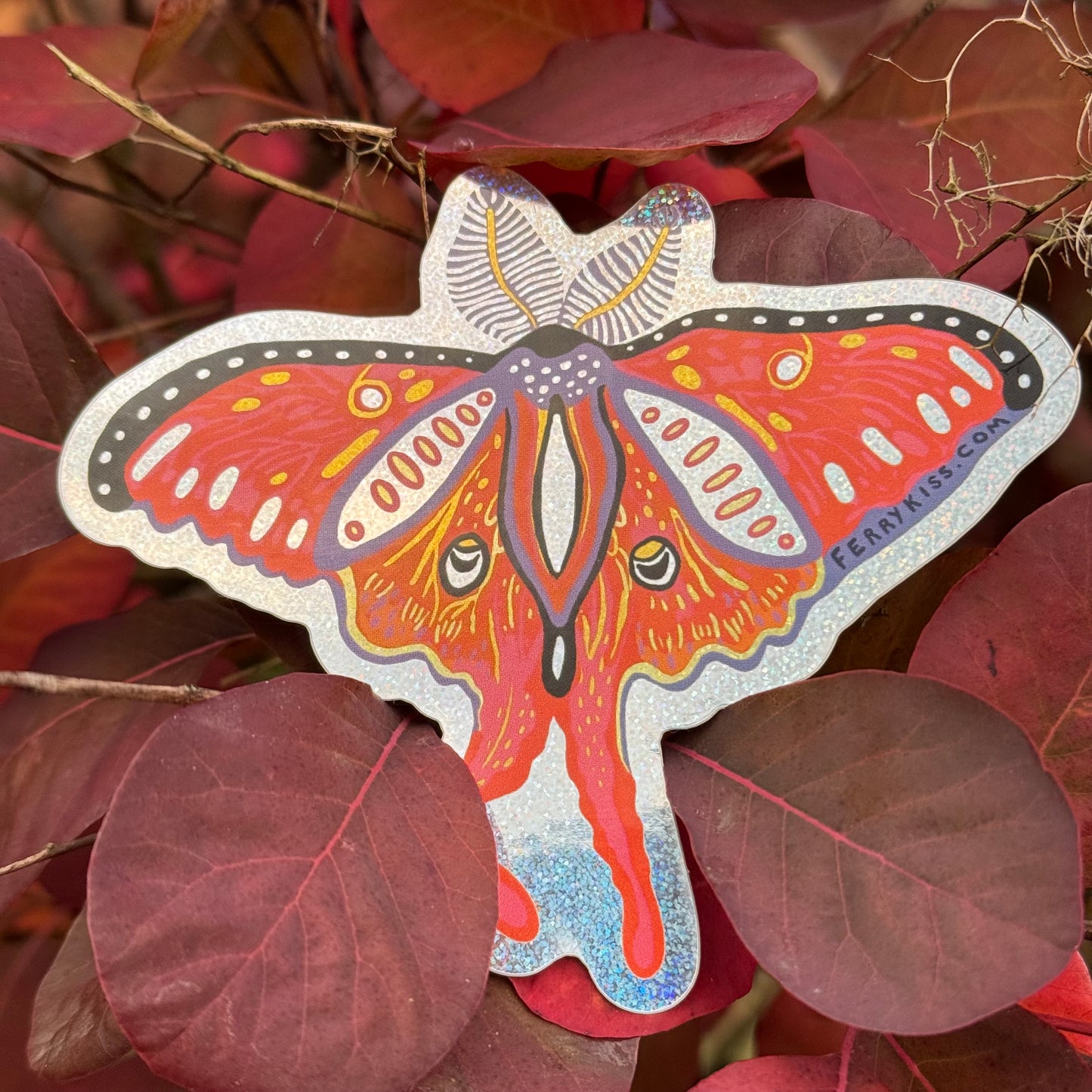 'Gypsy Moth' Sticker - in glitter or matte