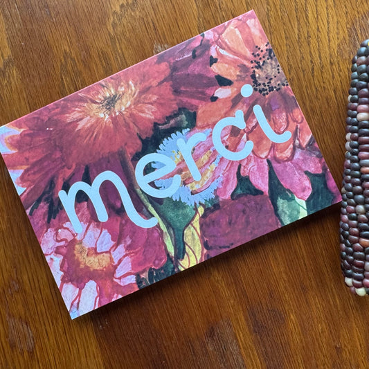 'Merci' thank you greeting card