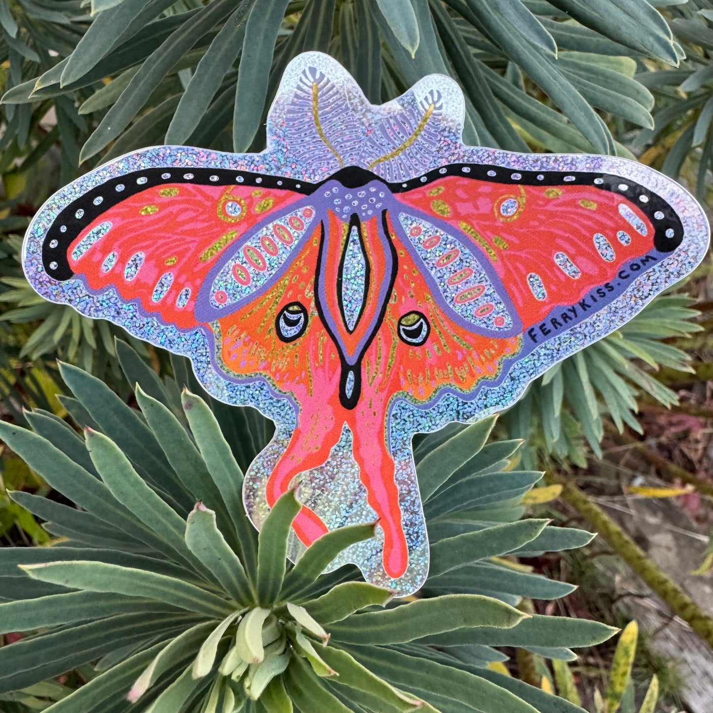 'Gypsy Moth' Sticker - in glitter or matte