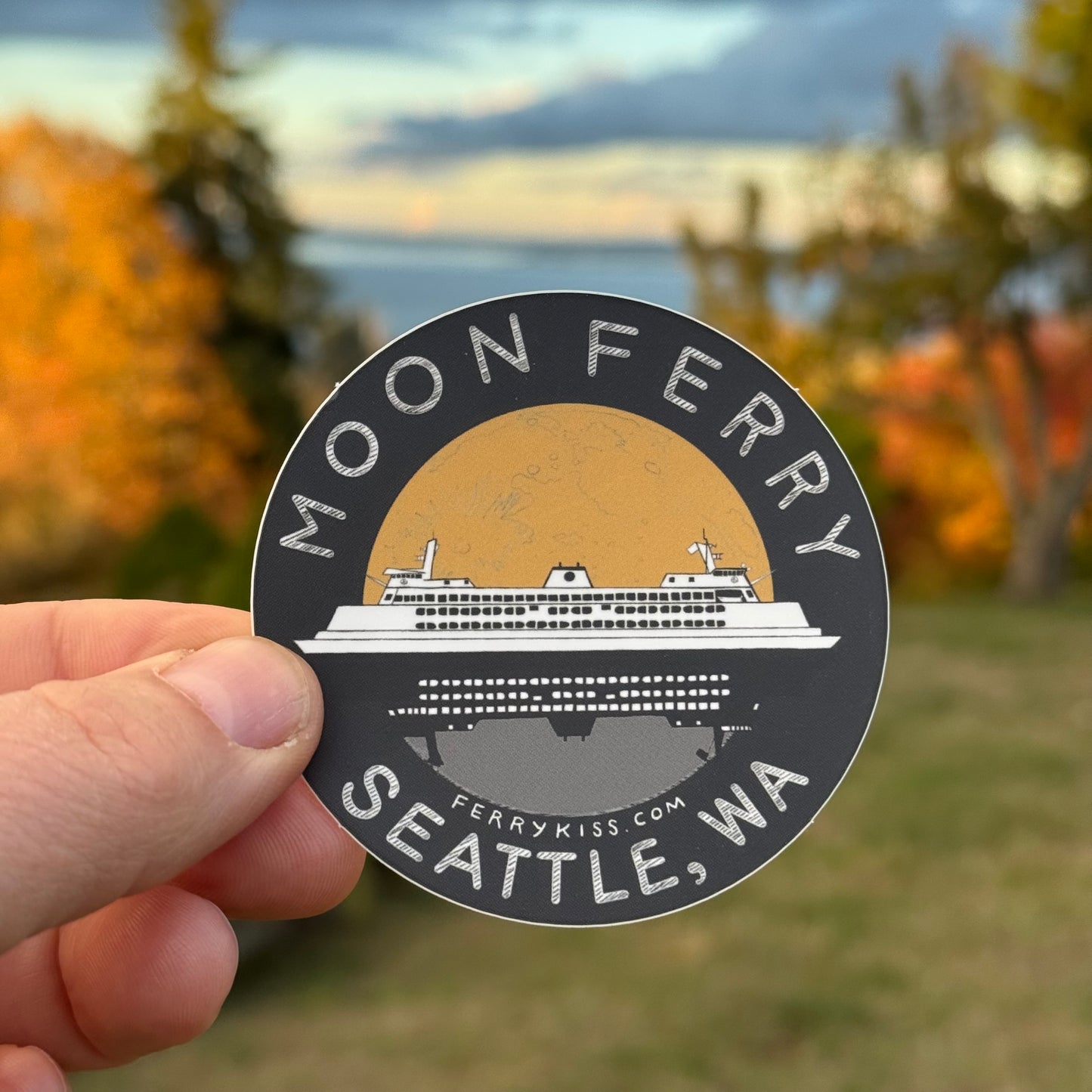 'Moon Ferry' Seattle, Washington Sticker