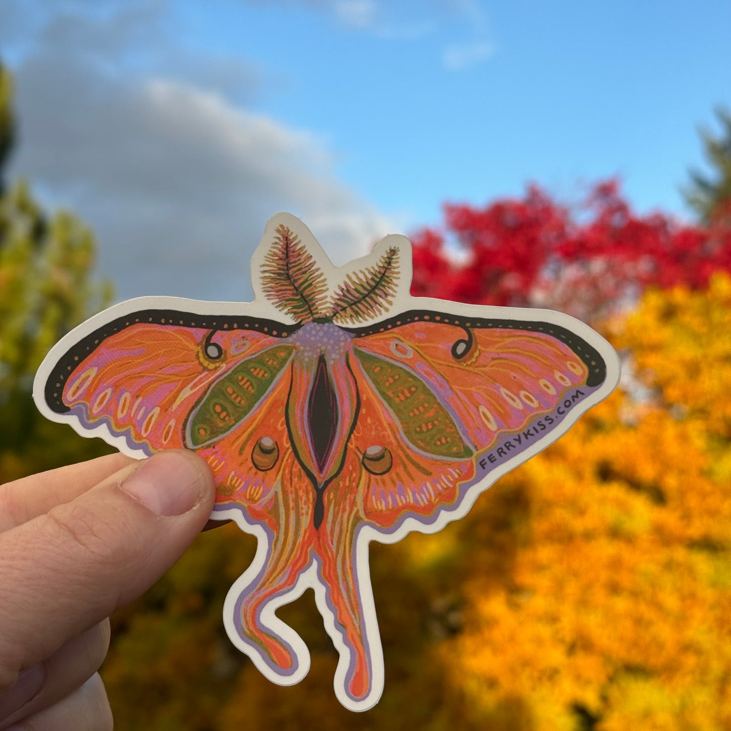 'Gypsy Moth' Sticker - in glitter or matte
