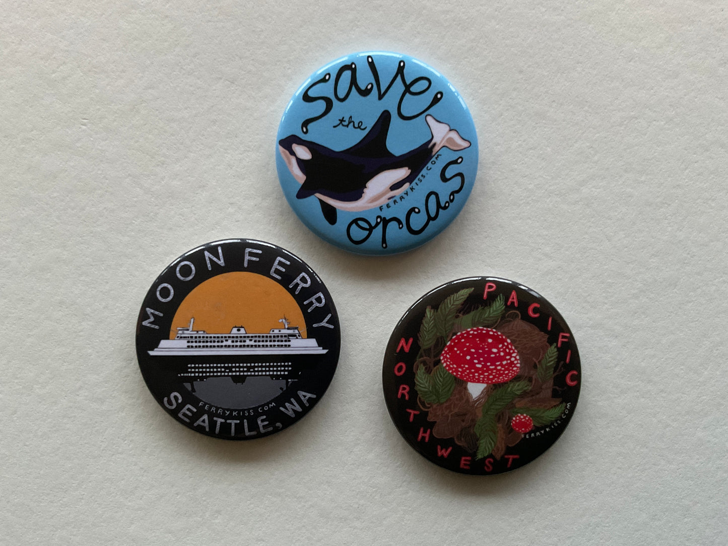 Pacific Northwest Magnet – Full Moon Ferry Art Magnet, Puget Sound Magnet, PNW Gift