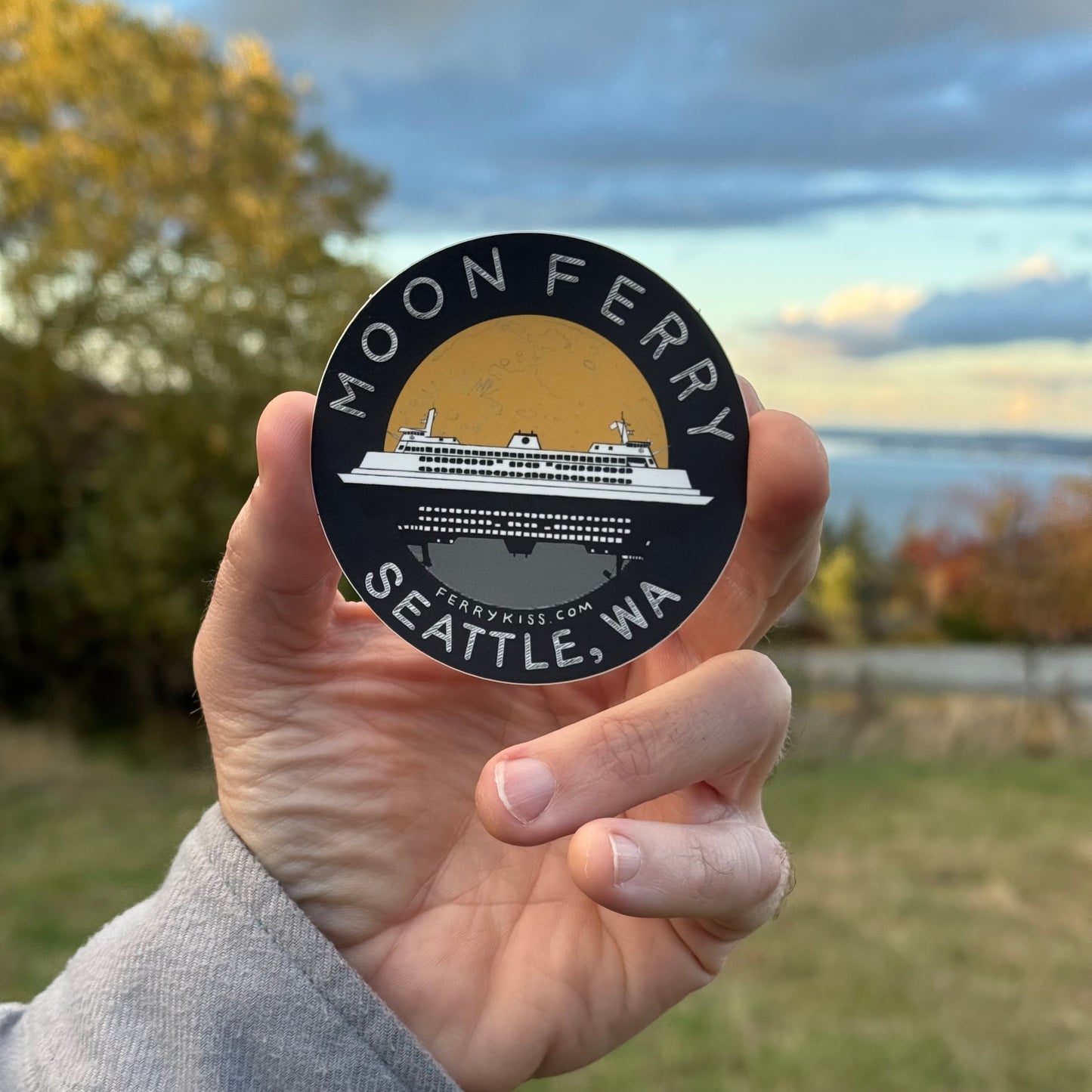 'Moon Ferry' Seattle, Washington Sticker