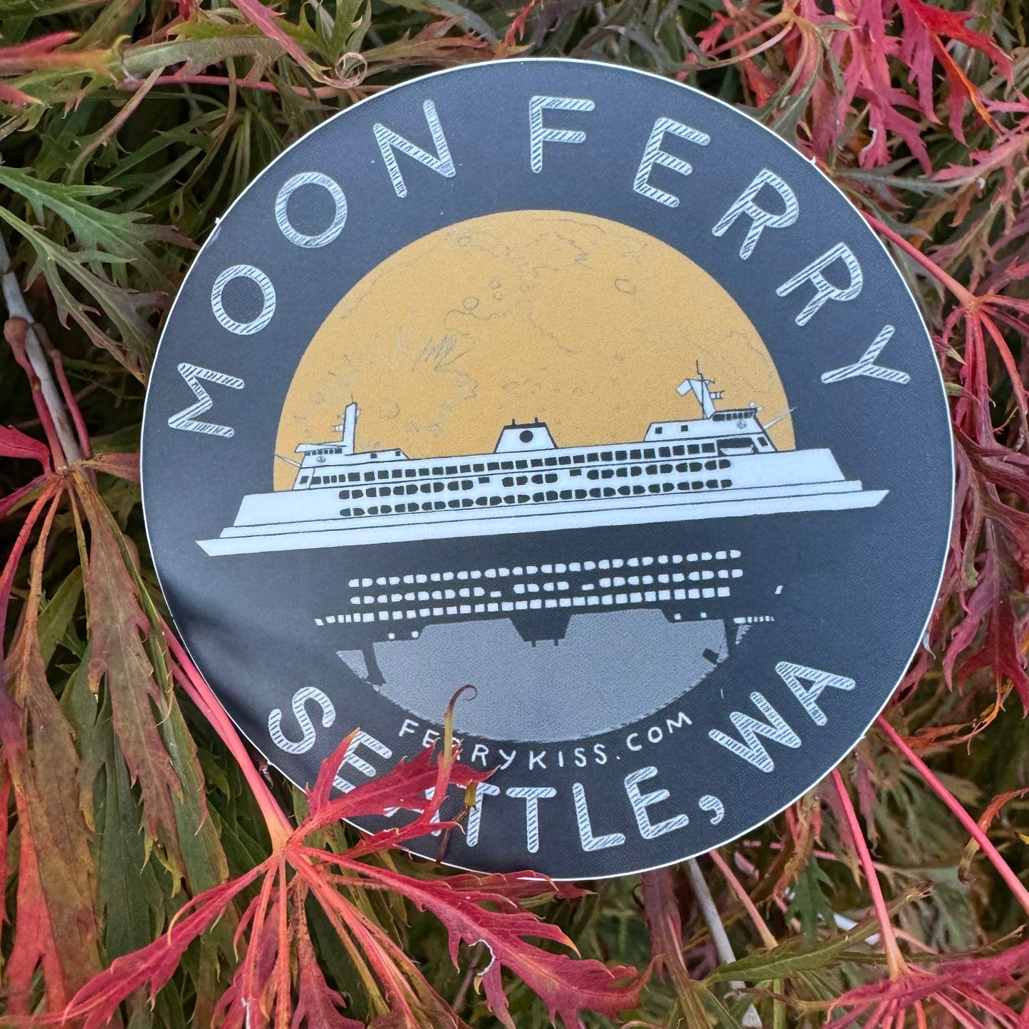 'Moon Ferry' Seattle, Washington Sticker