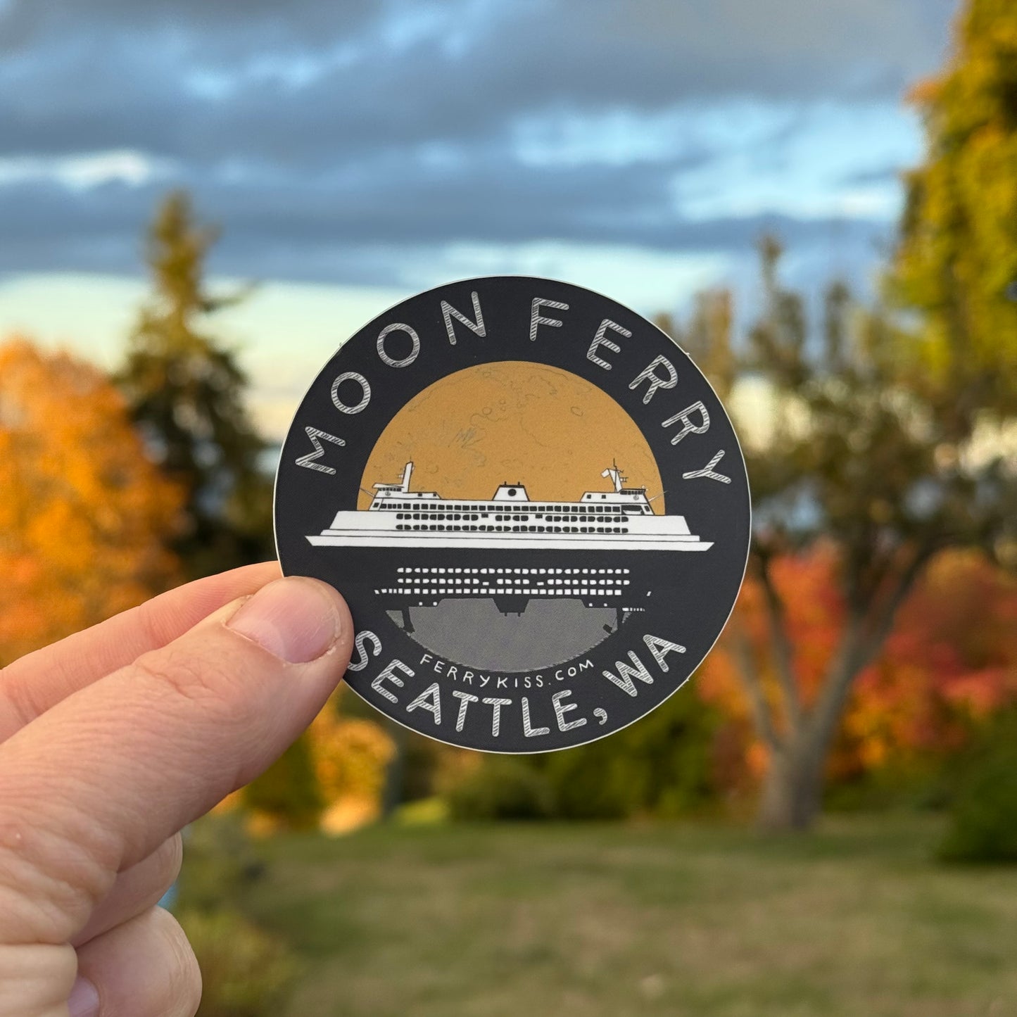 'Moon Ferry' Seattle, Washington Sticker