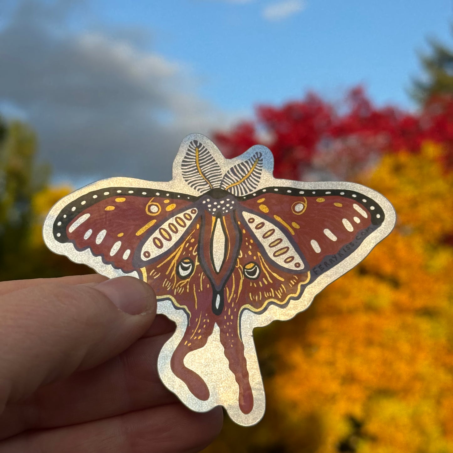 'Gypsy Moth' Sticker - in glitter or matte