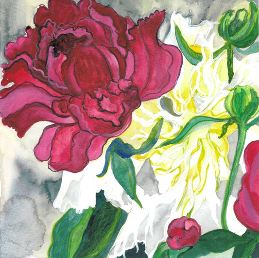 'Front Porch Dhalias' | Giclée Print