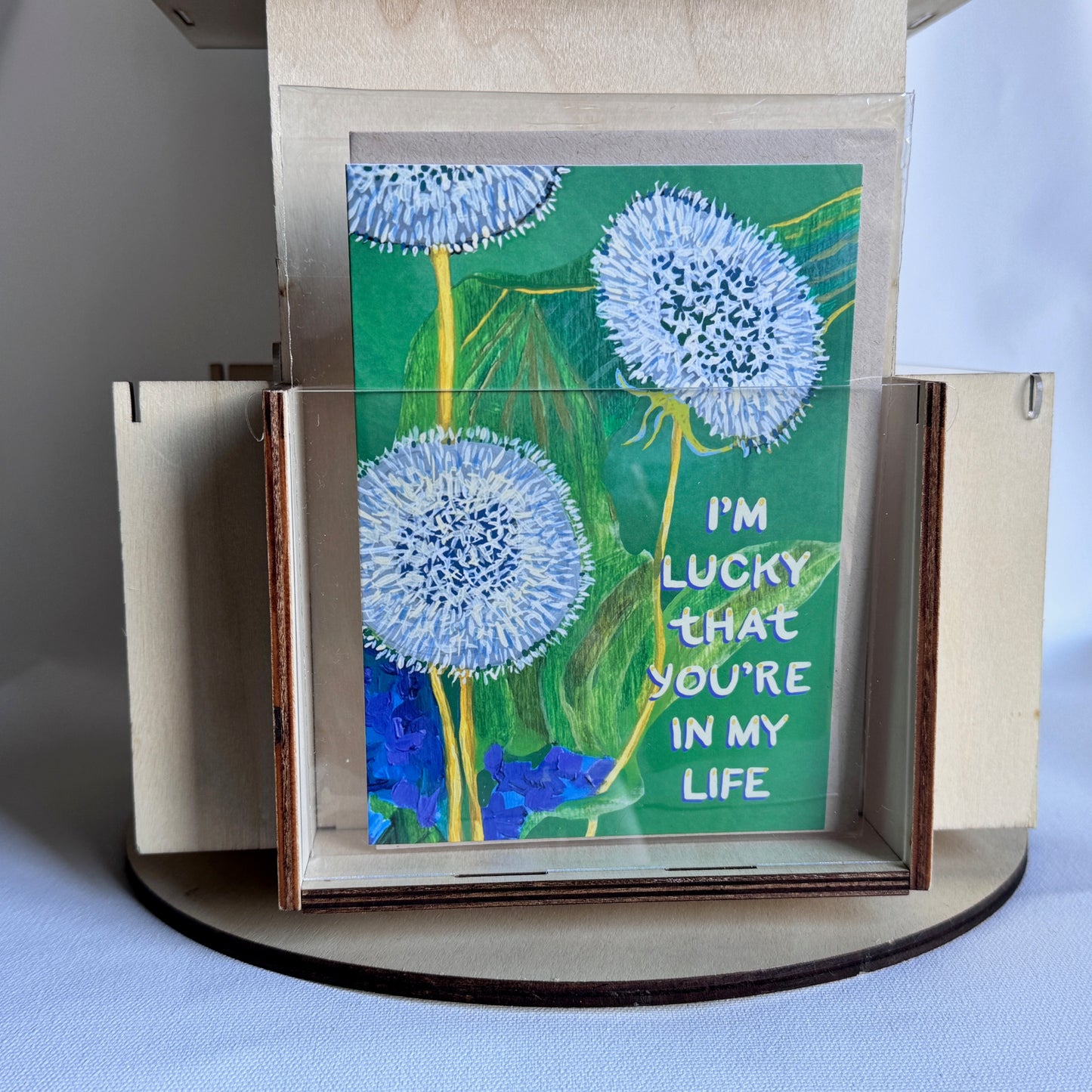 'I'm lucky that you're in my life' greeting card