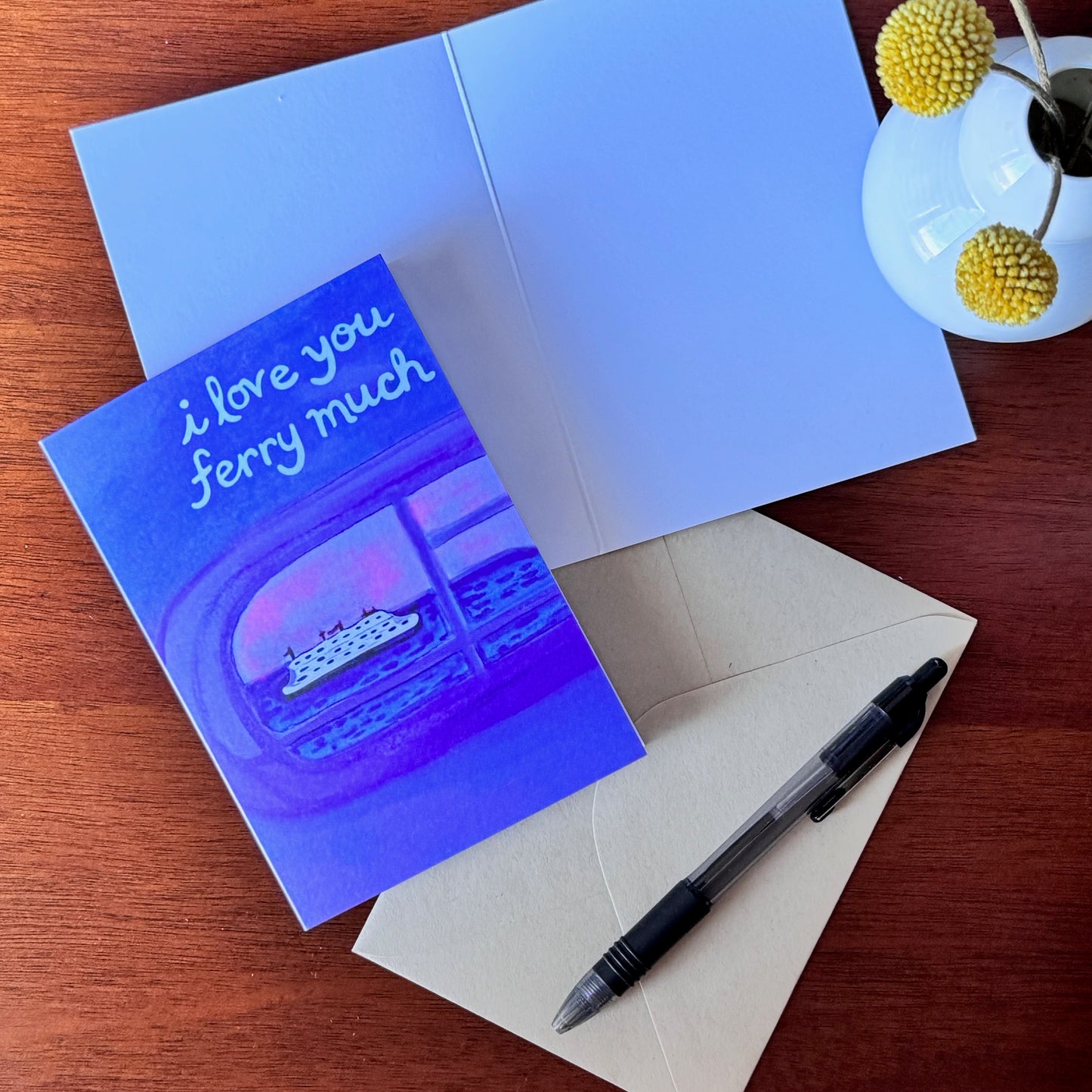 I Love You Ferry Much – Illustrated Love Card