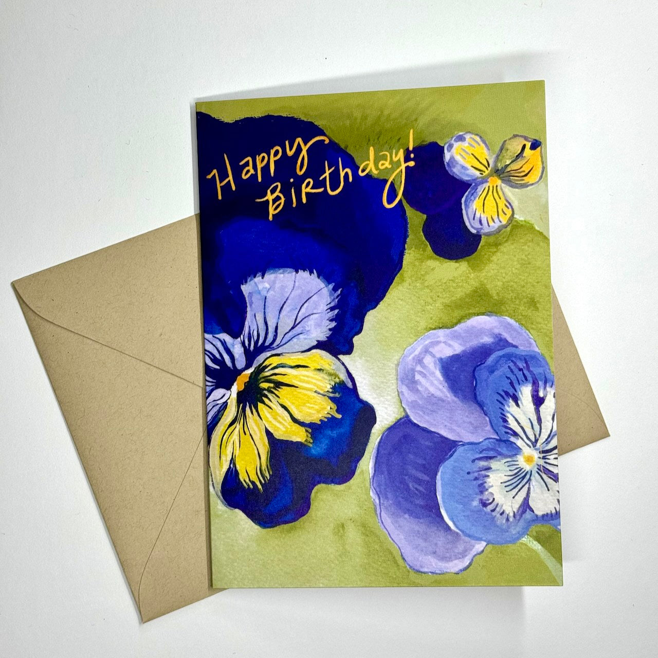 'Happy Birthday!' Pansies & Violas greeting card