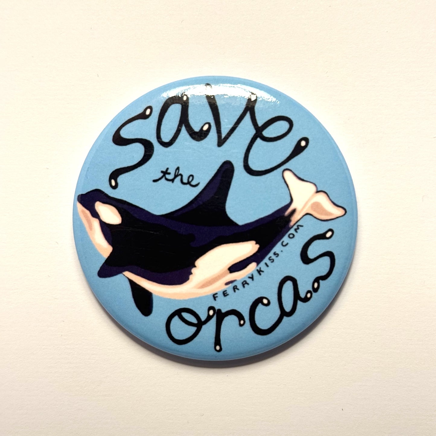 Save the Orcas Magnet – PNW Orca Art Magnet, Whale Conservation Gift, Pacific Northwest