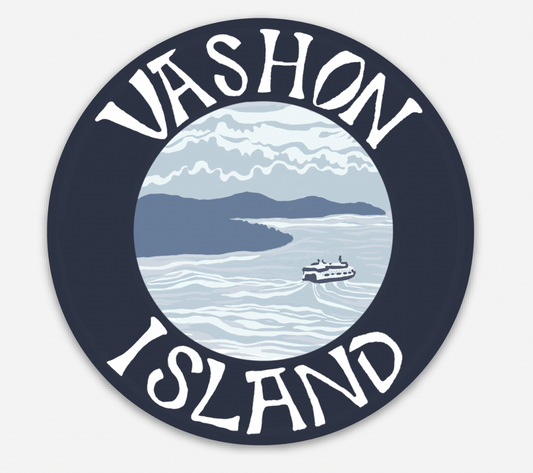 Vashon Island 'Ferry & Island' Sticker