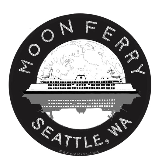 'Moon Ferry' Seattle, WA Sticker