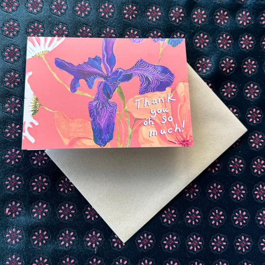 'Thank you oh so much' greeting card