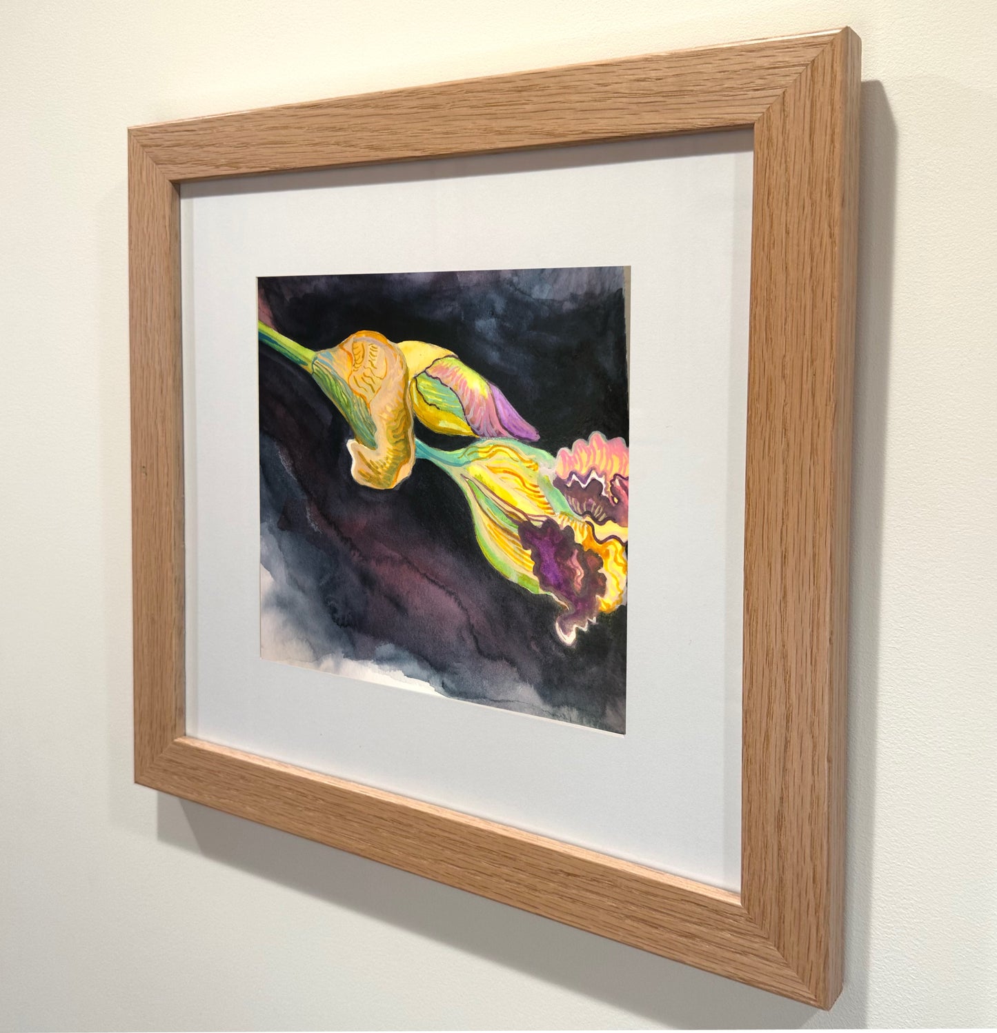 'Fallen Iris' Framed Original Painting