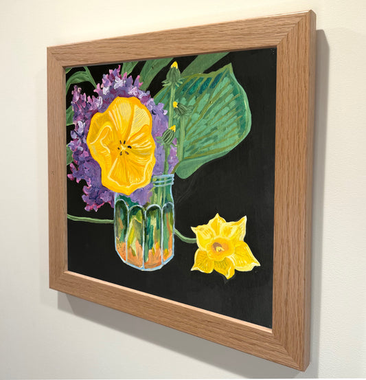 'Hasta & Tulip' Framed Original Painting