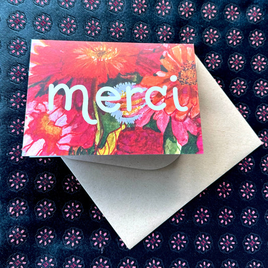 'Merci' thank you greeting card